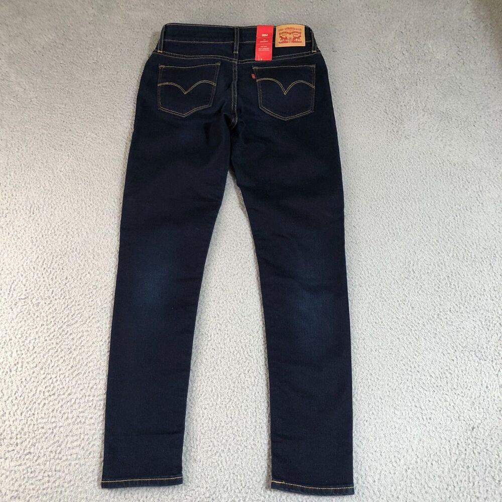 Levi Jeans Women 27x30 Blue Minimalist Preppy Denim 711 Skinny Dark Wash Classic - Picture 6 of 10